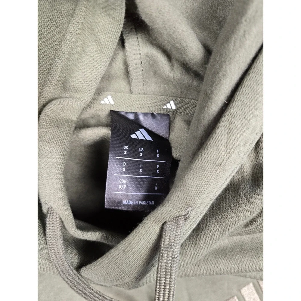 Adidas‎ Hoodie Mens Small Green Fleece Pullover Sweatshirt Athleisure
